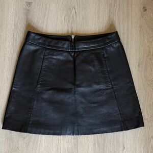 Ganni Leather Mini Skirt - Classic A-Line